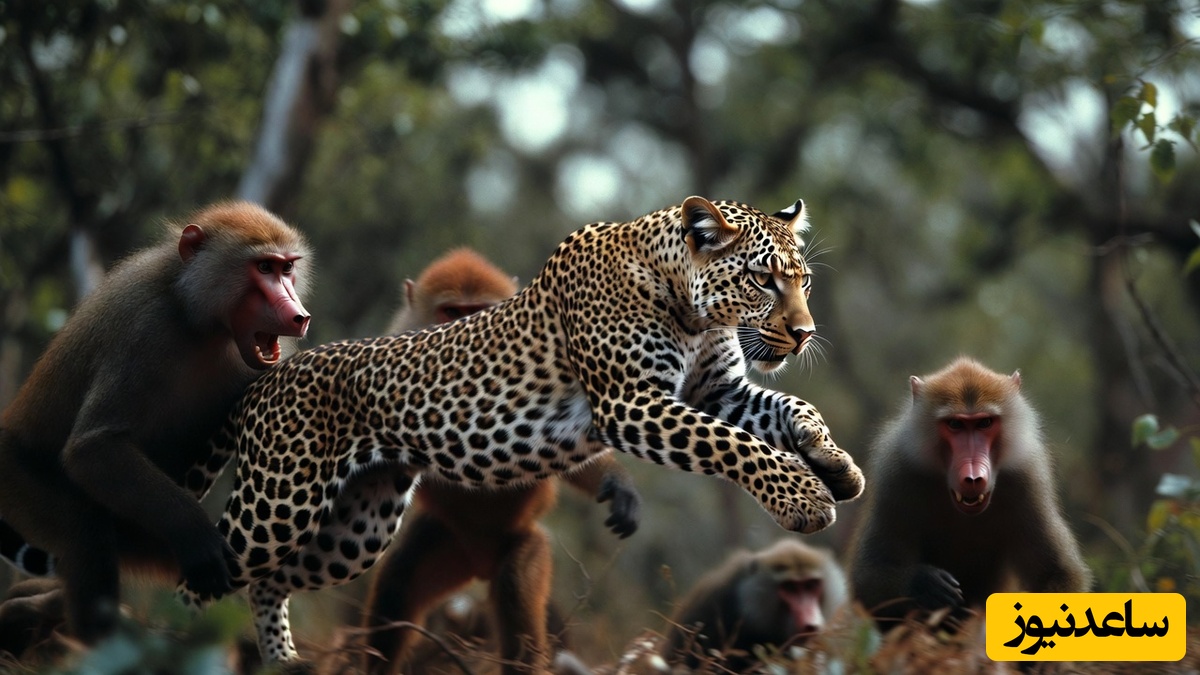 (ویدئو) مستند حیات‌وحش حیوانات؛ ماجرای امروز راز بقا:لحظه نادر در طبیعت؛ واکنش غیرمنتظره پلنگ در مواجهه با گله بابون‌ها