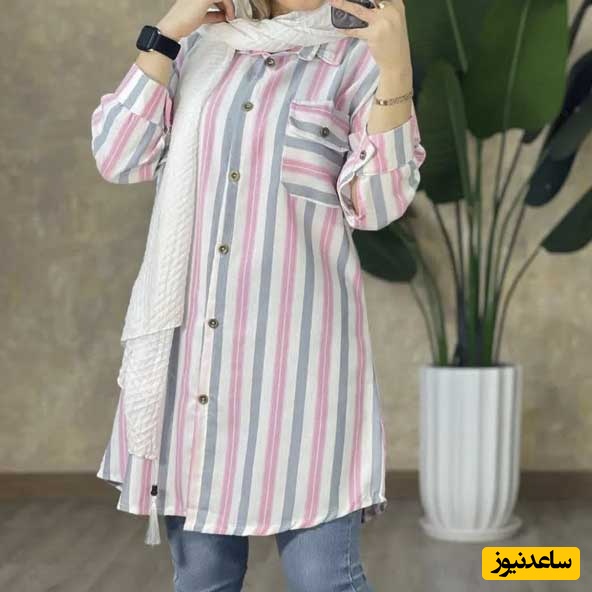 مانتو راه‌راه لینن سبک