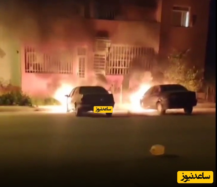 آتش زدن عمدی دو خودرو در گچساران/ واکنش تلخ صاحبان خودرو + فیلم
