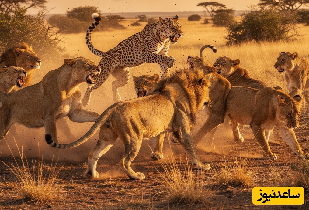 مستند حیات وحش/ رازبقا/ حمله هولناک 12 شیر به پلنگ+فیلم