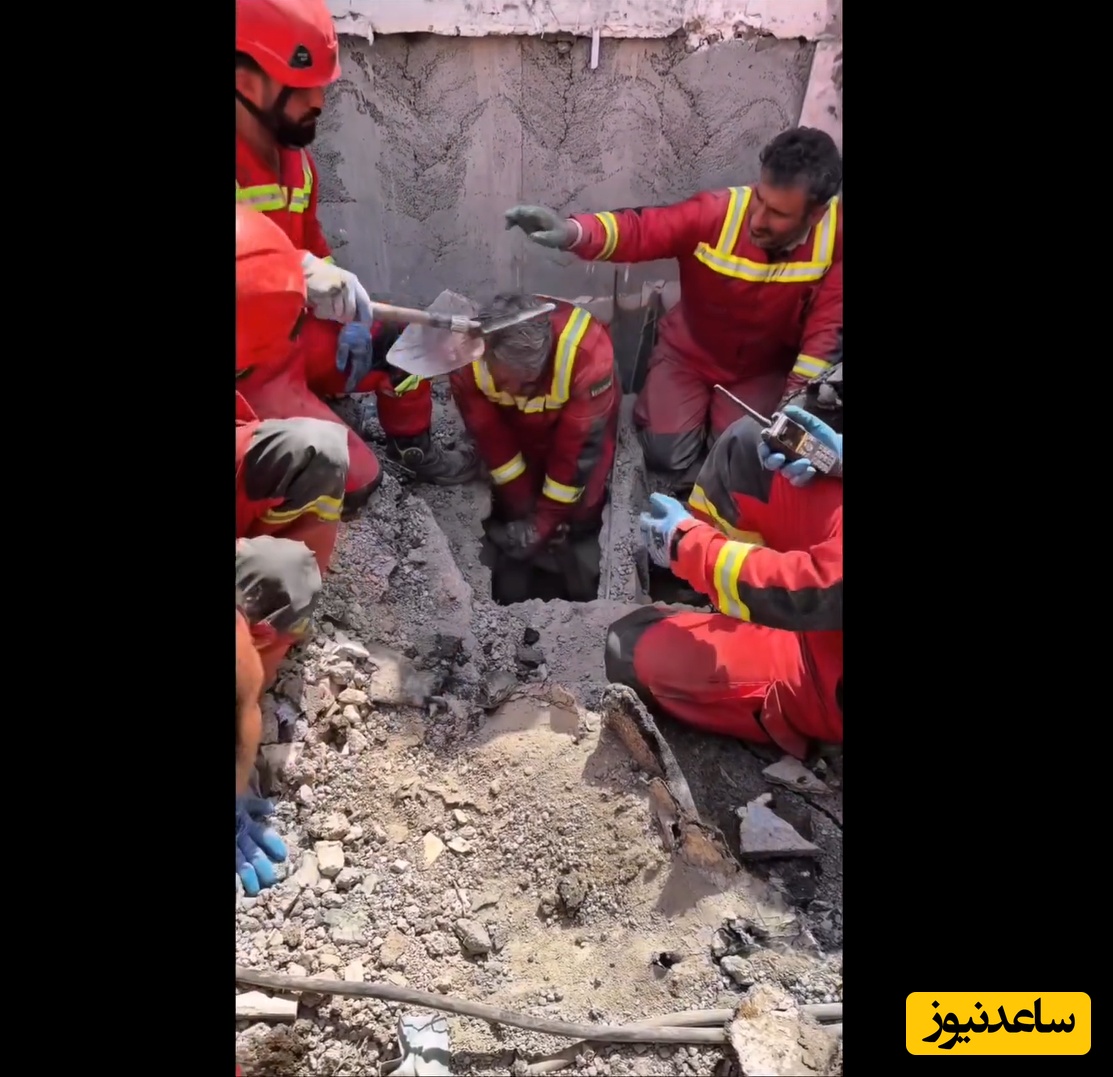 ببینید| نجات نفسگیر یک جوان 20 ساله از زیر آوار