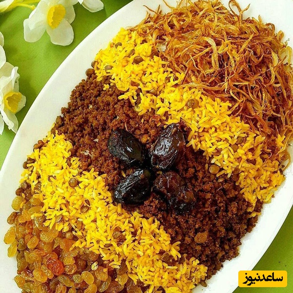 تزیین عدس پلو