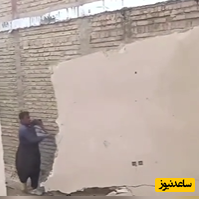 لحظه هولناک فرو ریختن دیوار روی کارگر ساختمان+فیلم/سلطان تخریب زیر آوار دفن شد