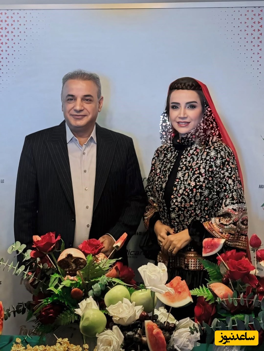 نگاهی به چیدمان پر زرق و برق شب یلدای شبنم قلی‌خانی بازیگر سریال آنام در دبی با حضور رشید کاکاوند+ تصاویر