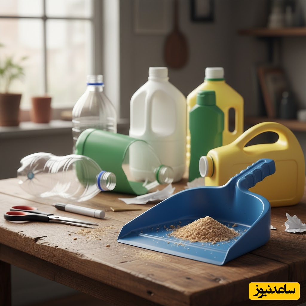 زنگ خلاقیت : نحوه ساخت یک خاک انداز با استفاده از ظرف پلاستیکی قدیمی