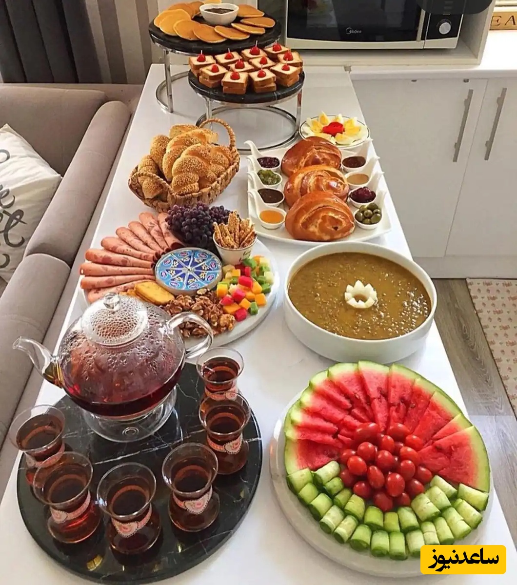 چیدمان شیک میز عصرانه