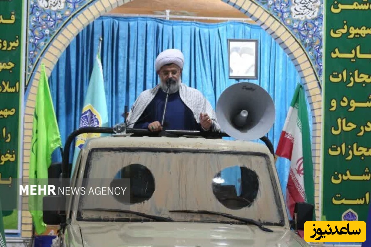 خطبه پشت خودرو نظامی