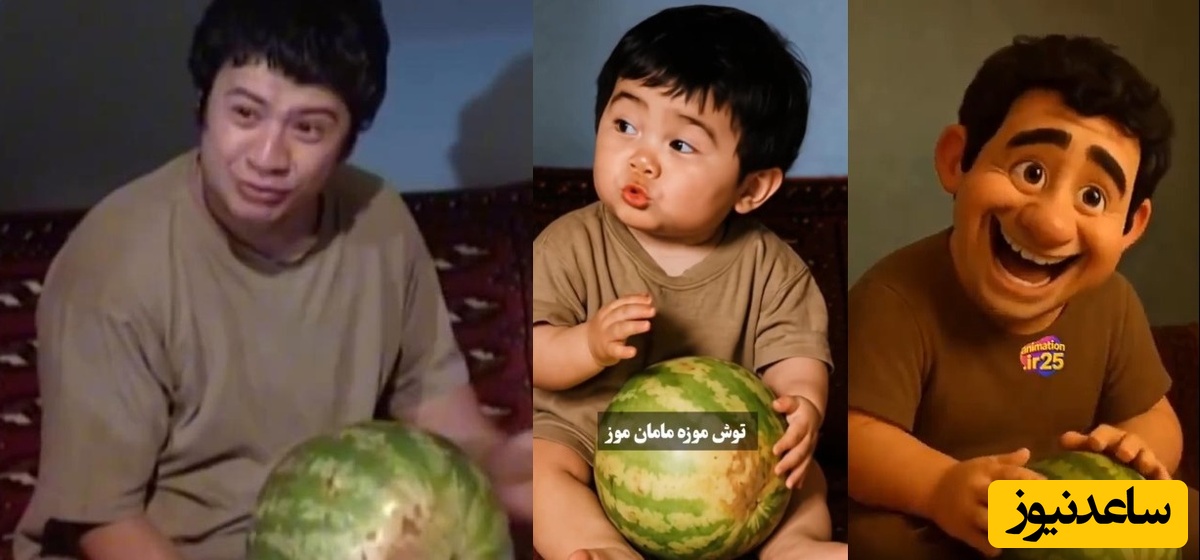 کارتون سکانس خاطره انگیز سریال خانه به دوش رو ببینید / علی صادقی آخر گوله نمکه؛ توش موزه مامان موز...؛ صدبار هم نگاه کنی خسته نمیشی، ورژن نی‌نیش هم اومد