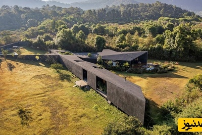 نگاهی به معماری گیج‌کننده در قلب طبیعت؛ خانۀ سیاه و رمزآلود بتنی / ترسناک ولی در عین حال زیبا + عکس