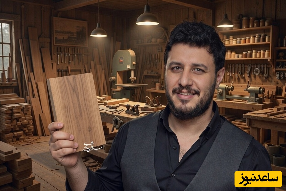 هم نشینی رایحه خوش چوب با هارمونی زیبای طبیعت در کارگاه نجاری اوس جواد عزتی بازیگر سریال وحشی/ آثار هنری که با عشق ساخته می شوند+فیلم
