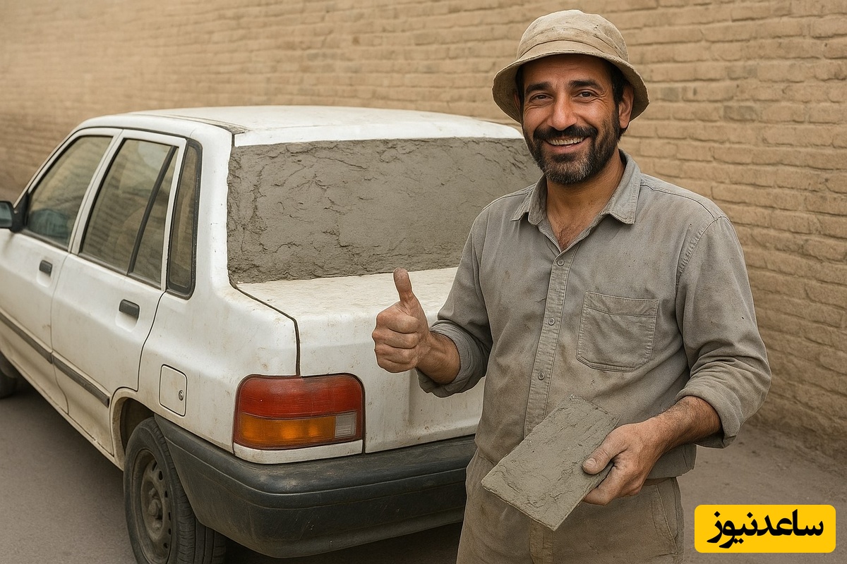 خلاقیت خنده‌دار و تحسین برانگیز اوستا بنای ایرانی در نصب شیشه پراید شاهکاریه برای خودش/بفرما تکنولوژی وطنی😂