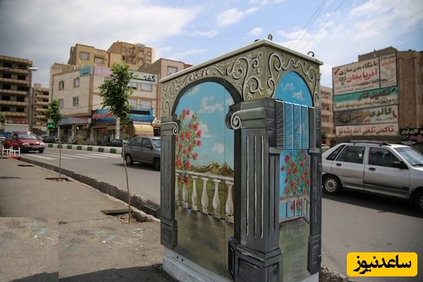 (عکس) خلاقیت چشمگیر و متفاوت شهرداری همدان در تبدیل کافوهای مخابراتی سطح شهر به تابلوی نقاشی