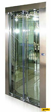 درب آسانسور لوکس شیشه ای