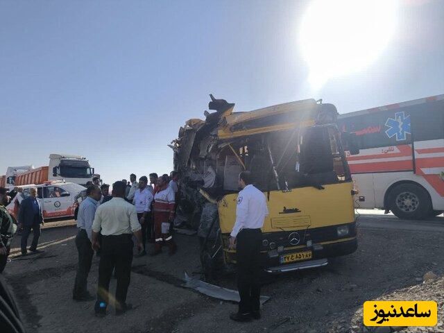 تصادف دلخراش اتوبوس دانشجویان در جاده سمنان با  7 دانشجو کشته و مجروح / خدا به خانواده‌هاشون صبر بده + فیلم