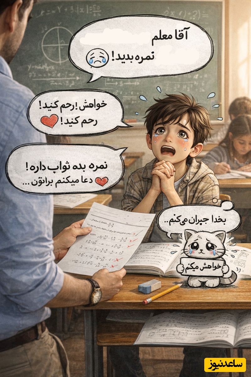 خلاقیت خنده دار دانش آموز سمج در پاسخ به برگه امتحان ریاضی، تن مریم میرزاخانی را در گور لرزاند/ هنر نزد ایرانیان است و بس😂+فیلم