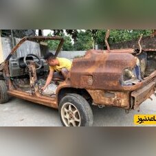 خلاقیت یک ایرانی در تعمیر دستگیره در شکسته ماشین اش تاریخ ساز شد+عکس/صنعت خودروسازی نباید از این موجود غافل شه🤣