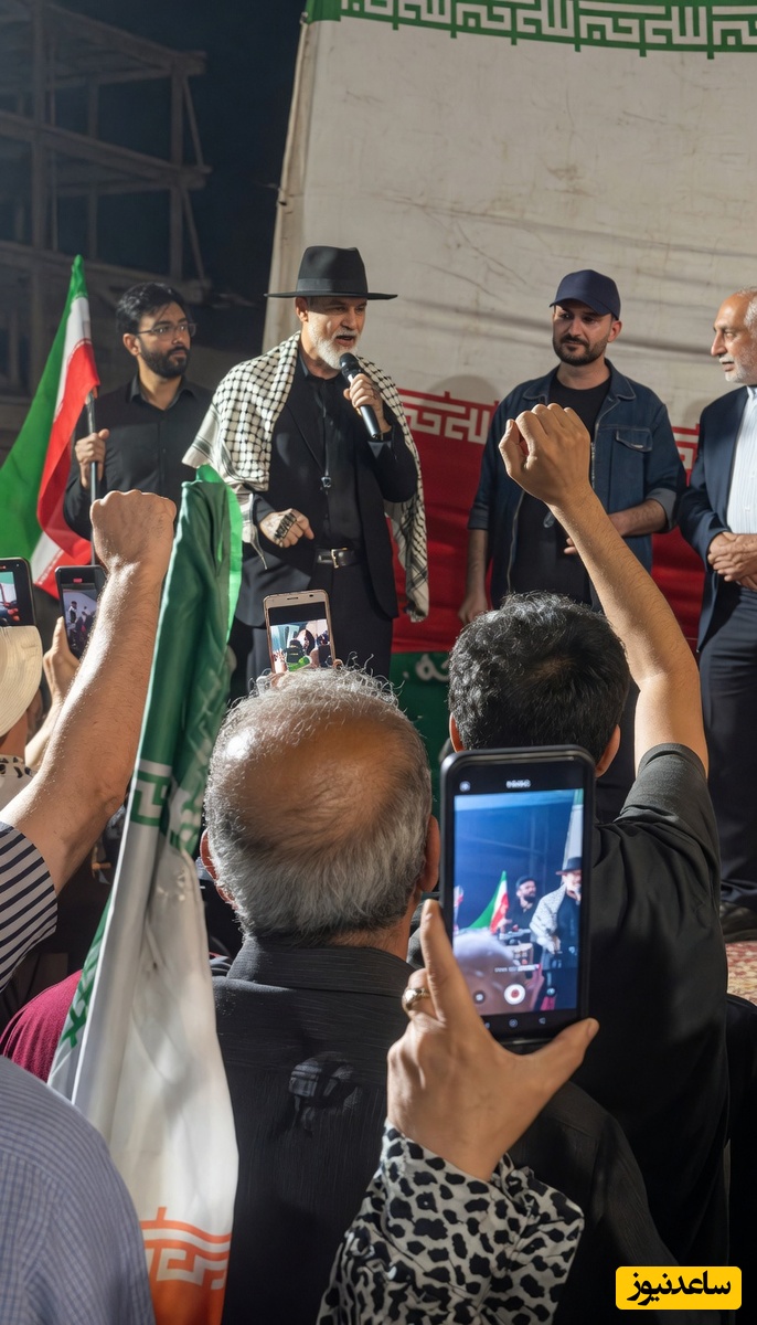 تماشا کنید| حضور تفنگدار آمریکایی با چفیه در اجتماعات مردمی ایران؛ از طرف کشوری که بدنیا آمدم از شما عذر میخواهم...