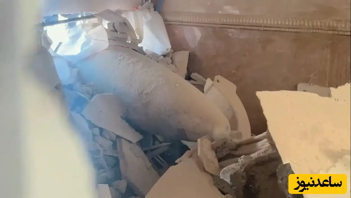 موشک عمل‌نکرده در وسط دیوار یک منزل مسکونی در تهران