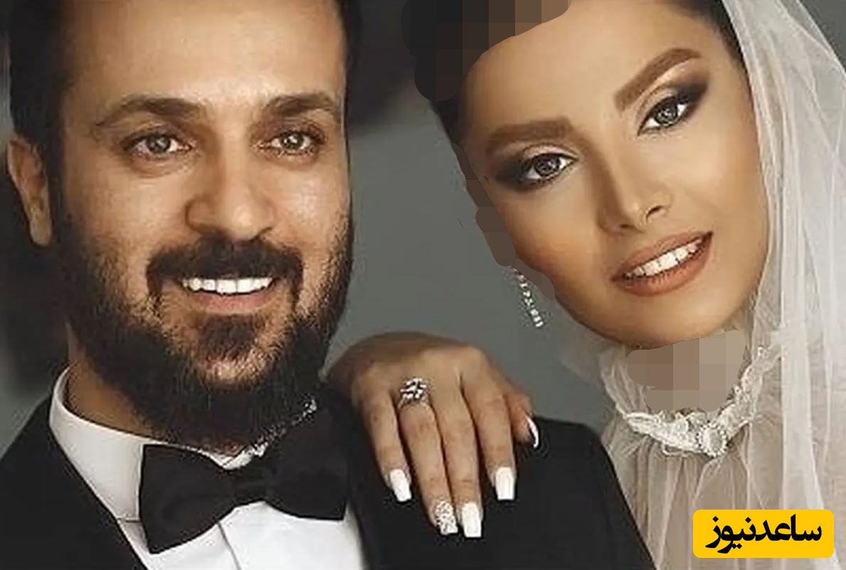 «احمد مهرانفر» و «مونا فائزپور» در حال بریدن کیک در مراسم اکران یک فیلم