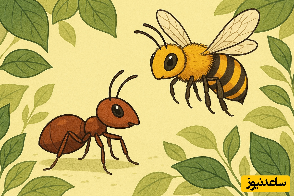 معمای هوش تصویری | اگه واقعا نابغه‌ای، این معمای تصویری زنبور و مورچه رو تو 30 ثانیه حل کن!🐝