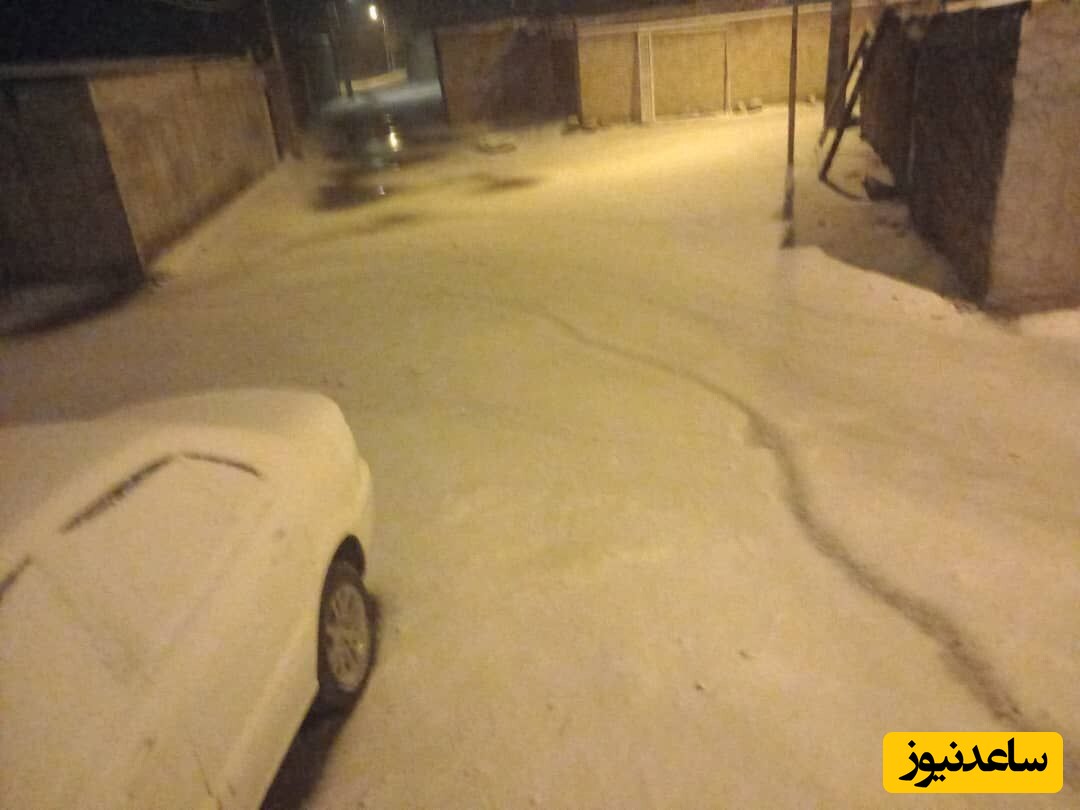 بارش برف در گمش آباد ؛ شهرستان اهر در فروردین ماه