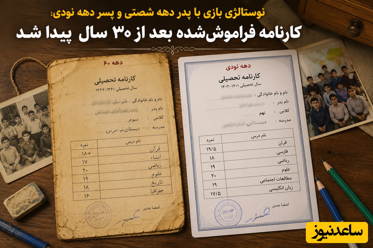 نوستالژی بازی با پدر دهه شصتی و پسر دهه نودی؛ کارنامه فراموش‌شده‌ بعد از 30 سال پیدا شد+عکس