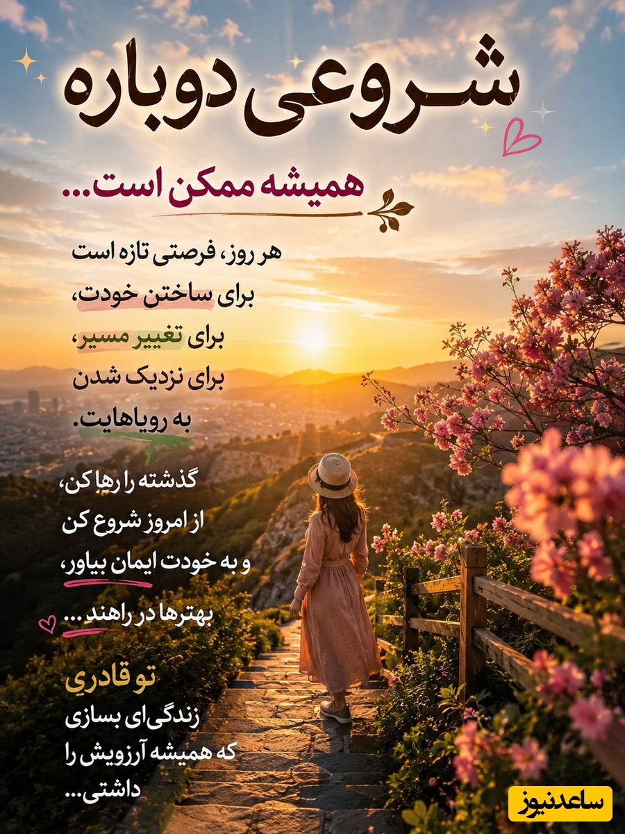 کائنات پیام ویژه ای برات داره / هرگز قدرت یک شروع تازه را دست‌کم نگیر؛ زیرا گاهی یک قدم کوچک در مسیر درست، سرآغاز بزرگ‌ترین موفقیت‌های زندگی می‌شود / پیام انگیزشی امروز 25 خرداد 1405 + ویدئو