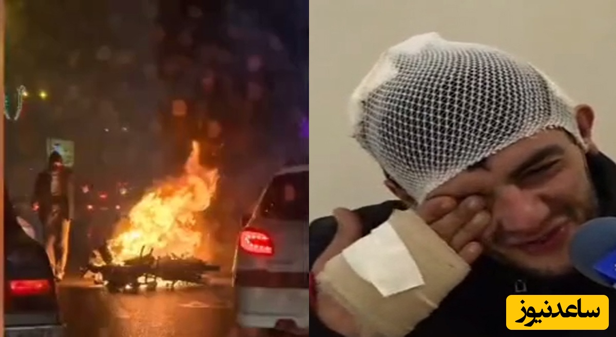 (فیلم) آتش زدن موتور یک اسنپی در مشهد به جرم فحش ندادن به آقا! / پیک موتوری: من بسیجی نیستم