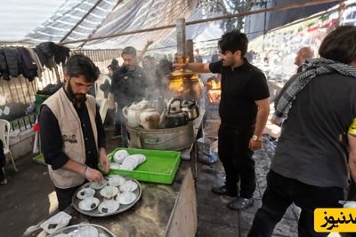 ‎موکب علی بن موسی الرضا(ع)‎ ‎مقابل دانشگاه تهران برای پذیرایی از حضار در اربعین امام شهید  +فیلم