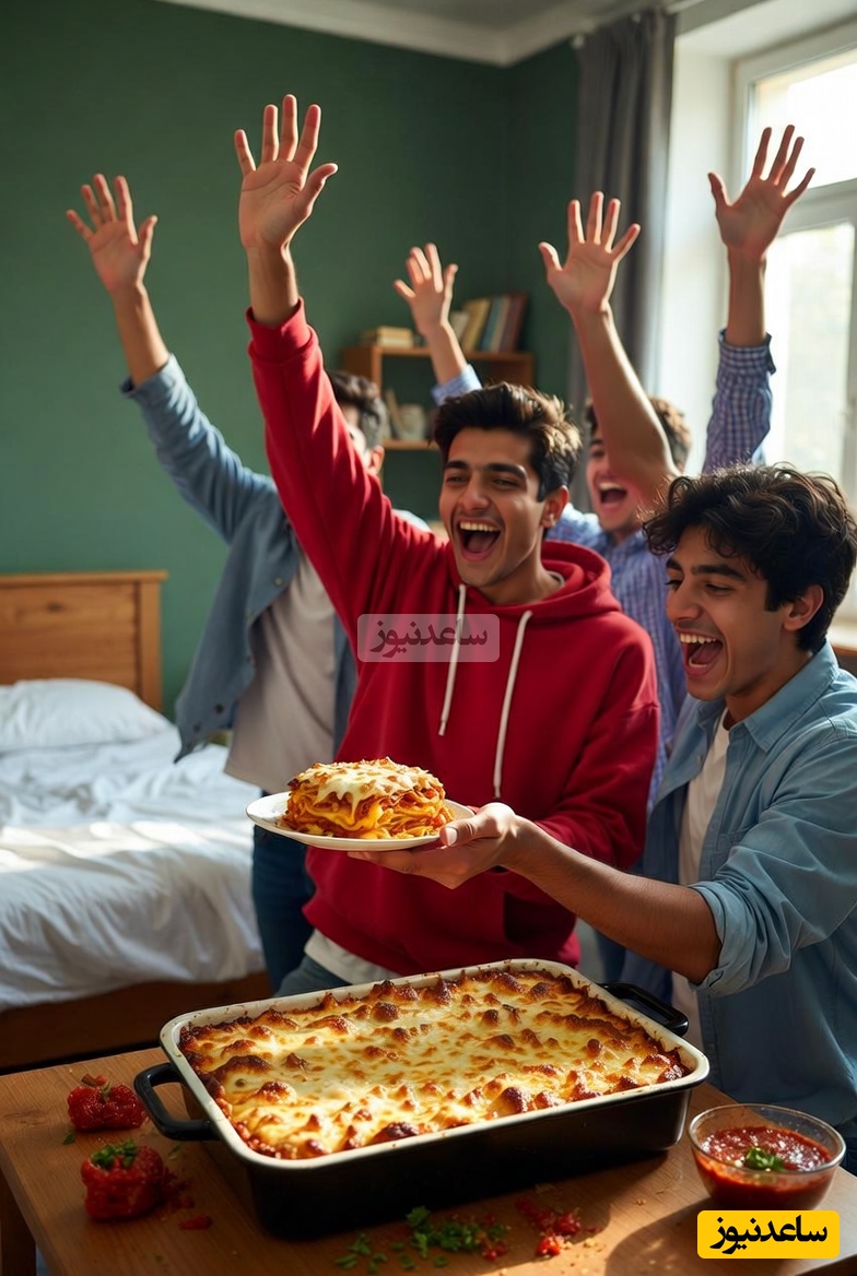 (ویدیو) شاهکار آشپزی پسرونه در خوابگاه دانشجویی؛ لازانیایی که قانون‌ها رو زیر پا گذاشت! / طعم بهشتیش تا قیامت تو خاطره‌شون می‌مونه! 😍