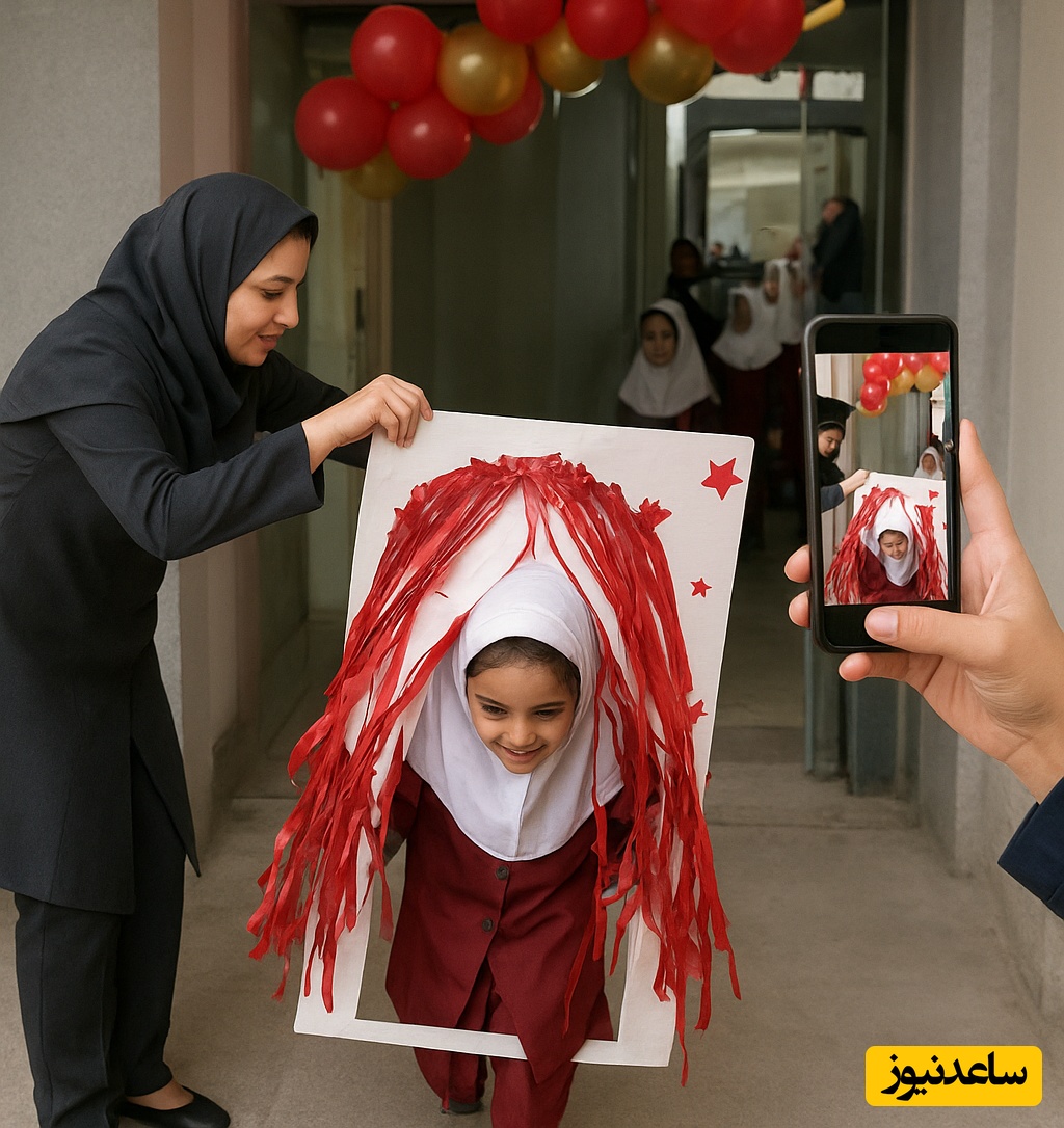 خلاقیت خنده دار معلم پرورشی برای کشاندن دانش آموزان به داخل مدرسه در سال تحصیلی جدید افتخار آفرید! تا عمر دارن یادشون نمیره😂😐