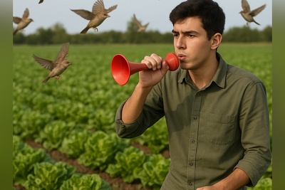 از سلسله مشاغل عجیب در ایران/ بوق بزن و گنجشکها رو بپَرون، ماهیانه 30 میلیون بگیر!+ ویدیو