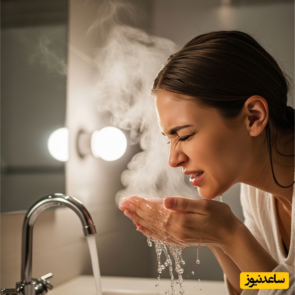 شستشوی صورت با آب داغ