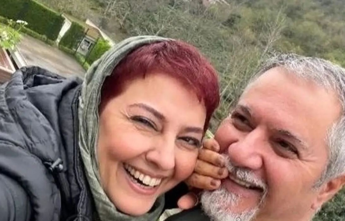 آناهیتا همتی 23 ساله در کنار جمشید مشایخی در پشت‌صحنه «بهشت گمشده»