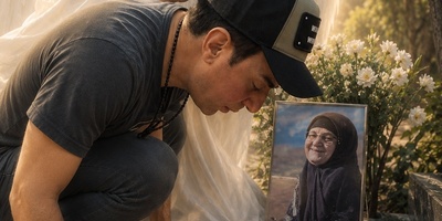 هق‌هق کنان بی‌پایان عموپورنگ بر مزار مادرش؛ نزدیک چهلم، داغ مادر دوباره تازه شد