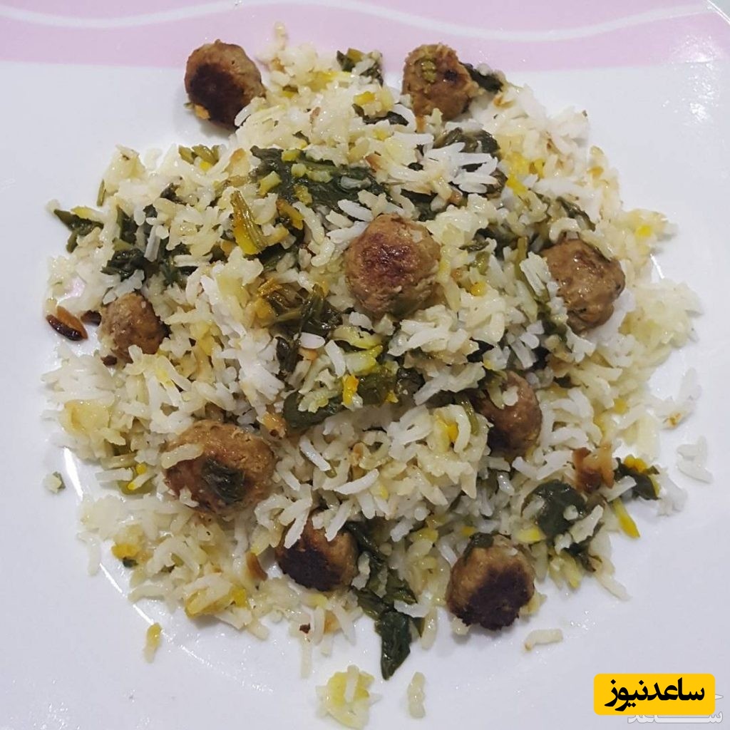 روش تهیه اسفناج پلو با گوشت قلقلی