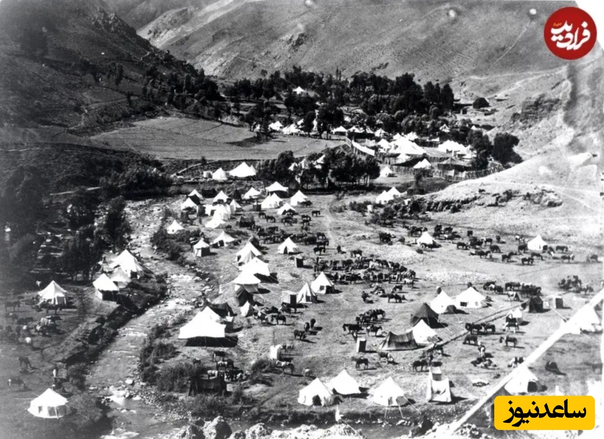 اردوگاه سلطنتی در منطقۀ «گچسر» در مسیر چالوس