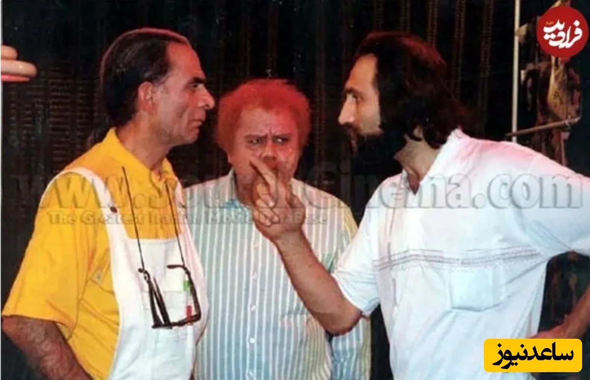 «سیروس گرجستانی» در کنار «داوود میرباقری و اکبر عبدی» در پشت‌صحنه «آدم برفی»