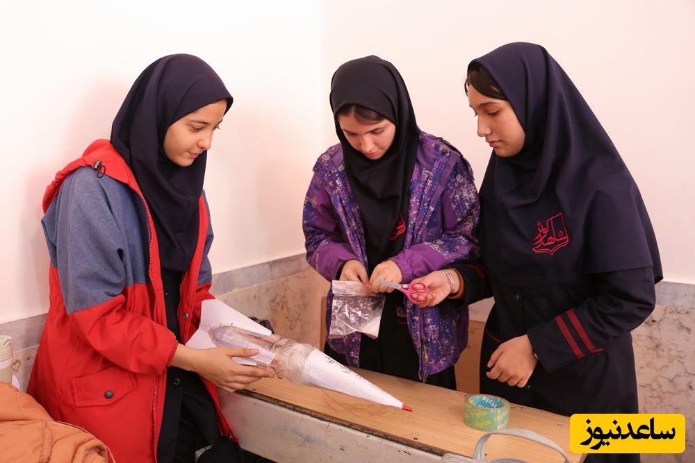 خلاقیت تحسین برانگیز دانش آموزان قزوینی برای تولید موشک با بطری نوشابه و سرکه/ باریکلا به این ذهن خلاق