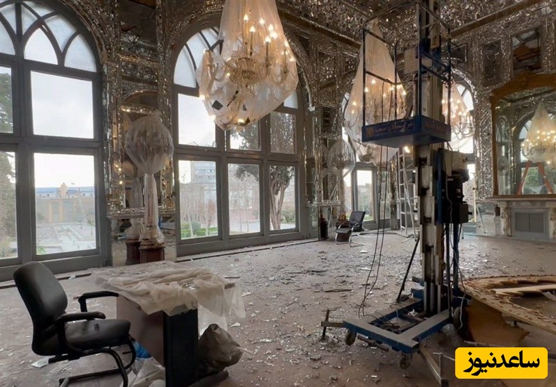 فاجعه در قلب تهران؛ کاخ گلستان زیر آوار شیشه‌ها و آینه‌کاری‌های خرد شده + فیلم