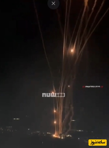 صحنه ای آخر الزمانی در آسمان اسرائیل به لطف موشک های زیبای ما/ صهیون ها وحشت زده‌اند+ ویدیو
