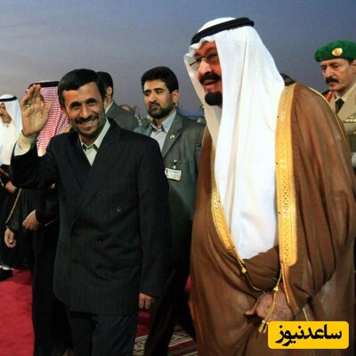 (عکس) تصویر پشت وانتی دیده نشده از احمدی نژاد و مشایی با لباس احرام در عربستان / خب آبرومون رو چرا میبری مرد؟