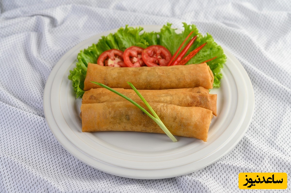 روش تهیه اسپرینگ رول مرغ و سبزیجات+ ویدئو