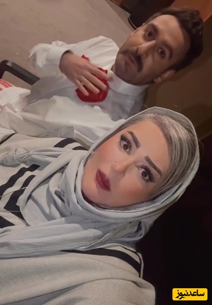 شوخی نعیمه نظام‌دوست با پاپیون قرمز لباس نیما شعبان‌نژاد: گربه اشرافی کی بودی تو؟؟؟+ ویدیو