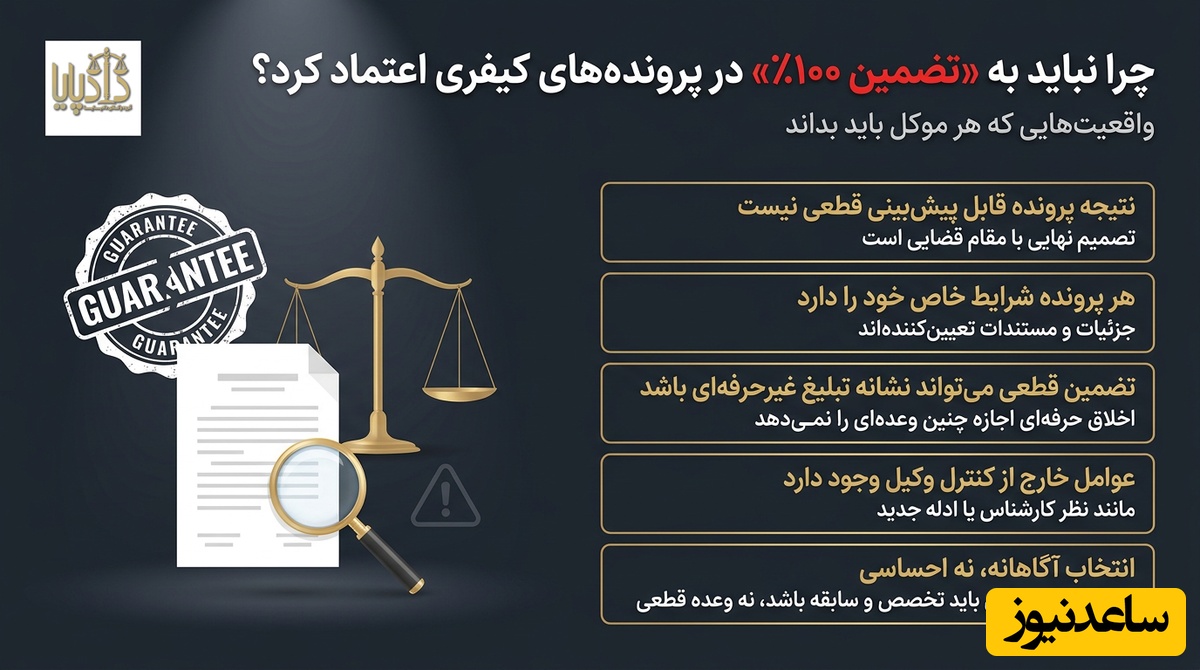 چرا نباید فریبِ وعدههای "تضمین صددرصدی" در پروندههای کیفری را خورد؟