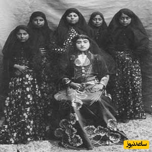 اختر الدوله دختر ناصرالدینشاه وهمسر ملیجک به همراه خدمتکارانش