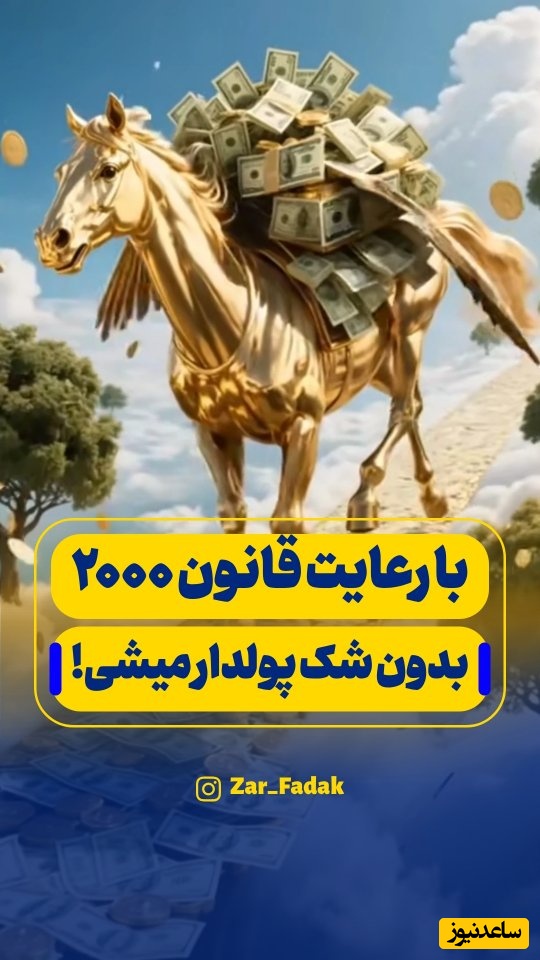 با این قانون تضمیمی پولدار خواهید شد ولی با یک شرط خاص /  مسیر ثروت فقط با قانون 2000