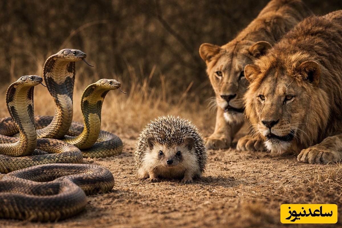 ویژه علاقه مندان به مستند حیات وحش/ راز بقا، این داستان:  جوجه تیغی از میان مار و شیر حریف می‌طلبد!