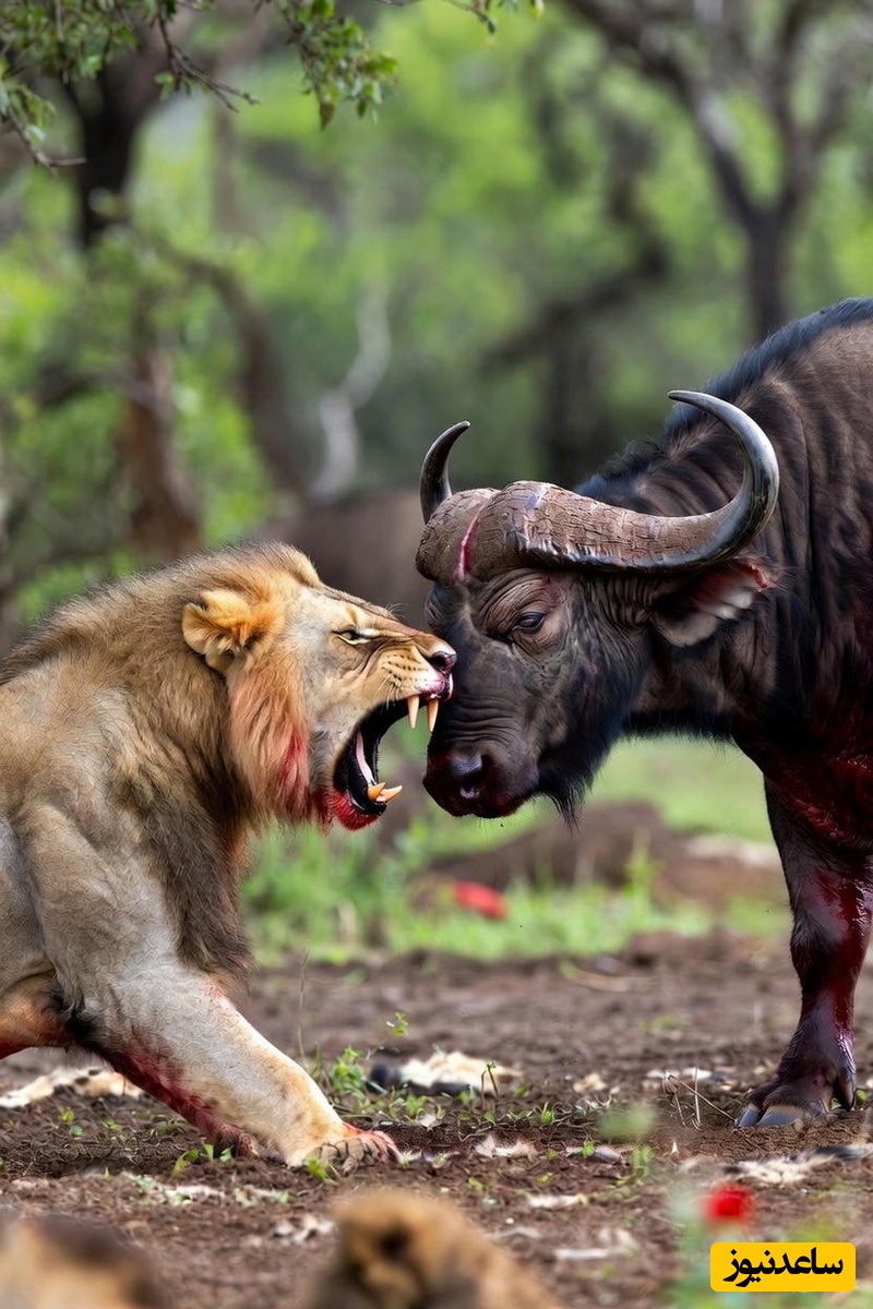 مستند حیات وحش/ نبرد مرگبار شیر و بوفالو تا آخرین نفس