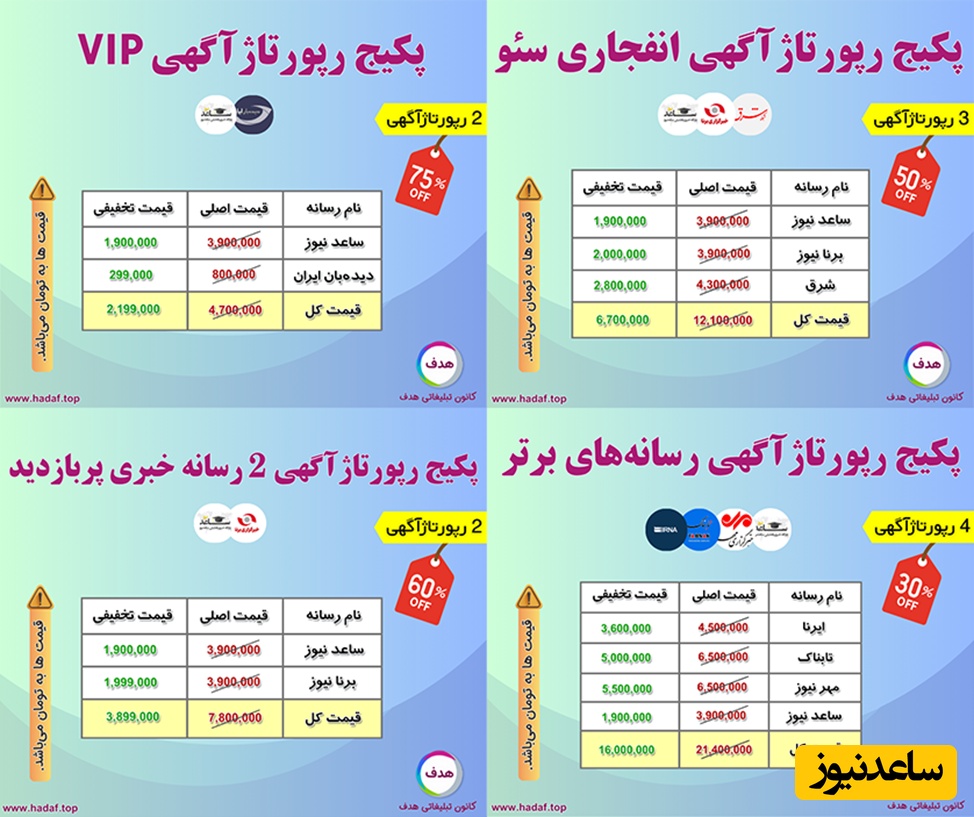 پکیج‌های تبلیغاتی هدف